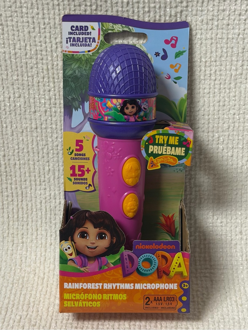 Dora the Explorer, Rainforest Rhythms Microphone with Music & Bilingual Phrases,